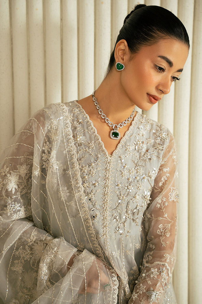 Cross Stitch | Wedding Collection 25 | WHISPERING BLUE L Gray Organza