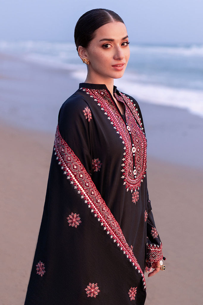 Cross Stitch | Cotton Satin 25 | RAVEN FOLK - Pakistani Designer Dress - by Cross Stitch - Type : Ladies Clothes - 100% Original at Saira Sultan
