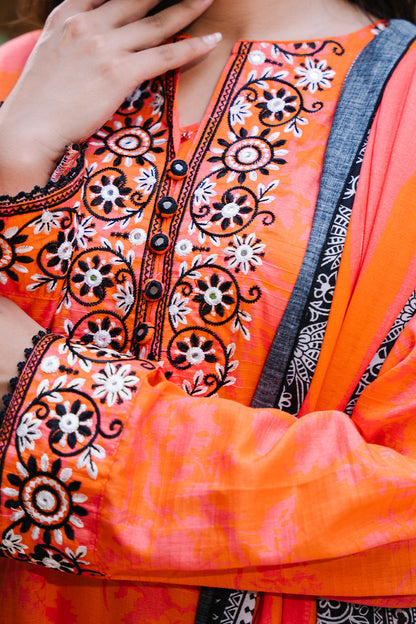 Zellbury | Summer Pret | Embroidered Kurta Dupatta - 2077