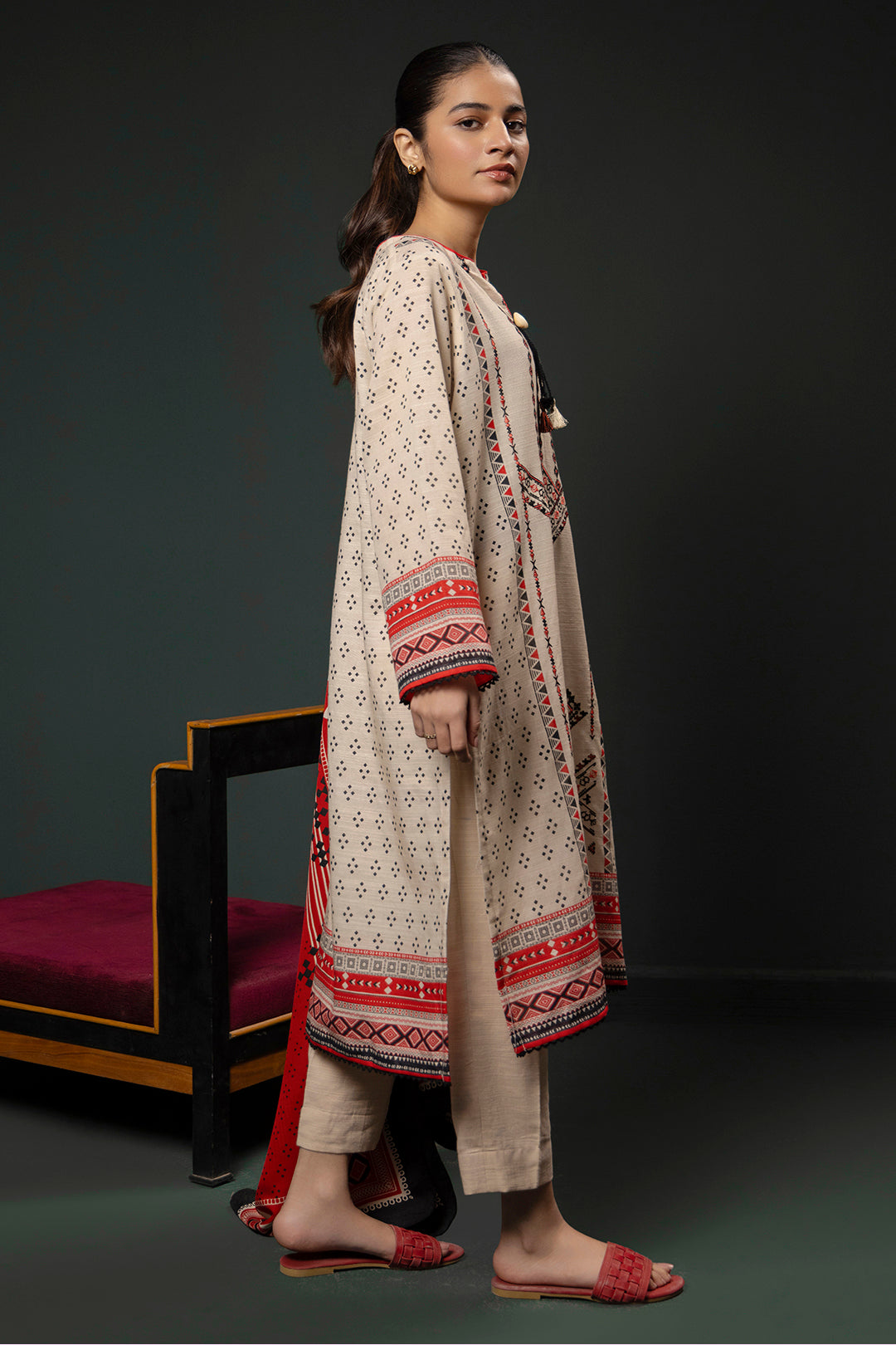 Zellbury | Winter Pret | Embroidered Kurta Shawl - 2937