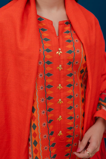 Zellbury | Winter Pret | Kurta Dupatta - 3053