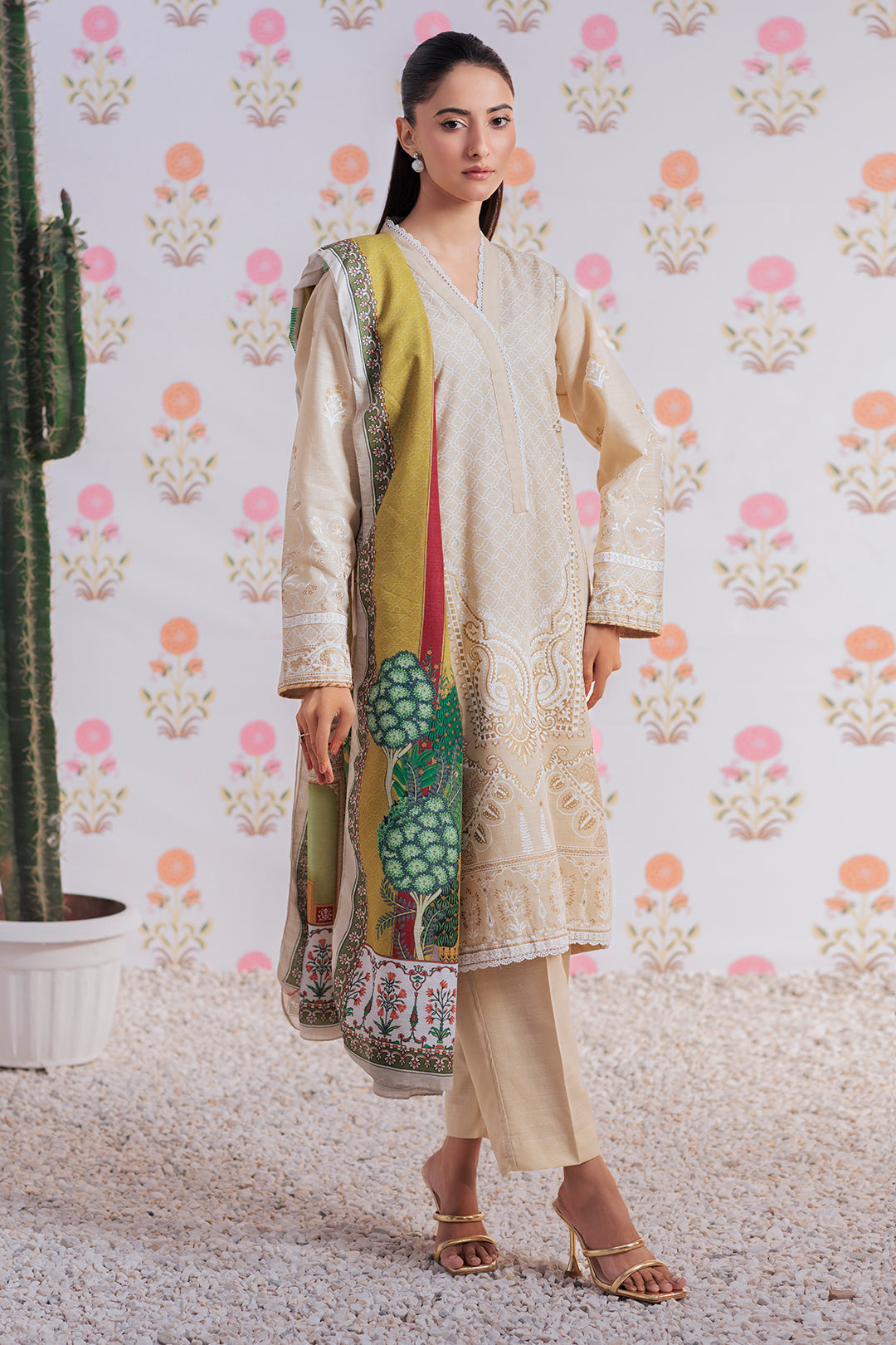 Zellbury | Winter Pret | Embroidered Kurta Dupatta Trouser - 2950