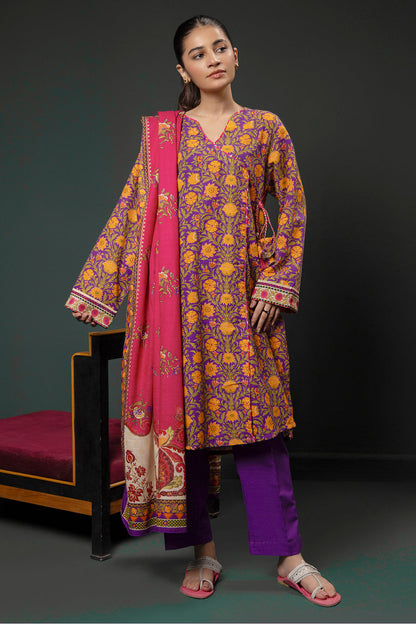 Zellbury | Winter Pret | Kurta Dupatta Trouser - 3006