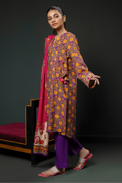 Zellbury | Winter Pret | Kurta Dupatta Trouser - 3006