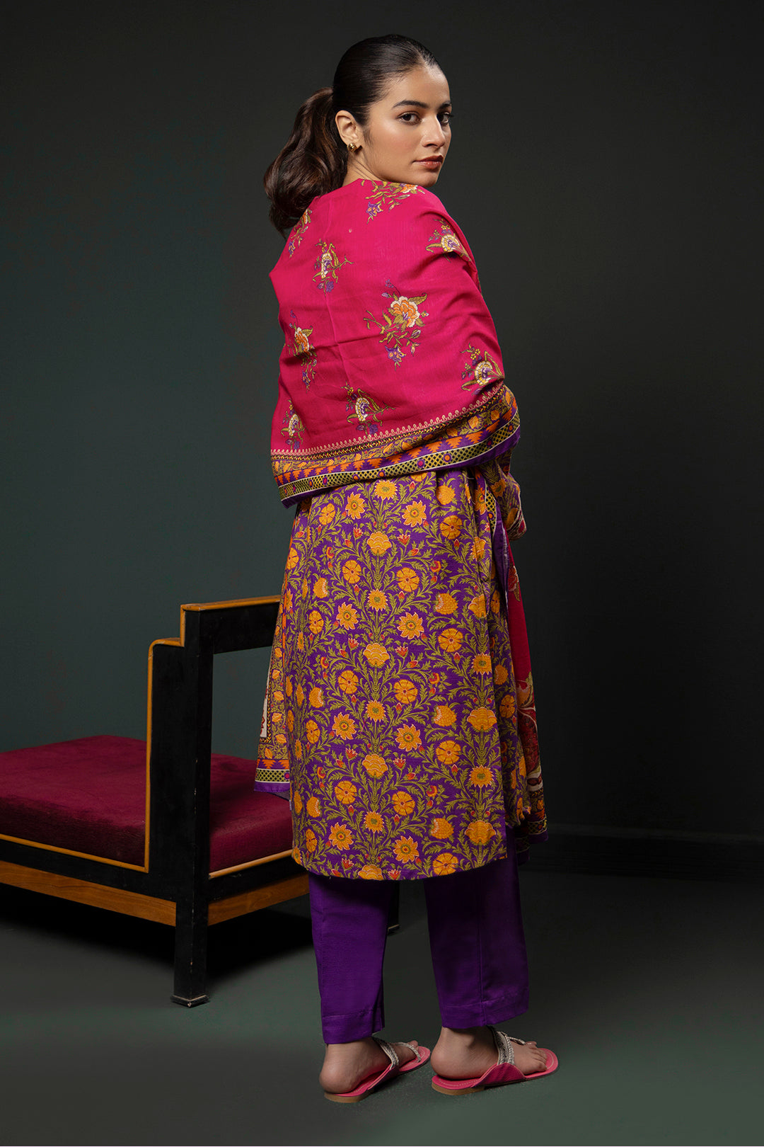 Zellbury | Winter Pret | Kurta Dupatta Trouser - 3006