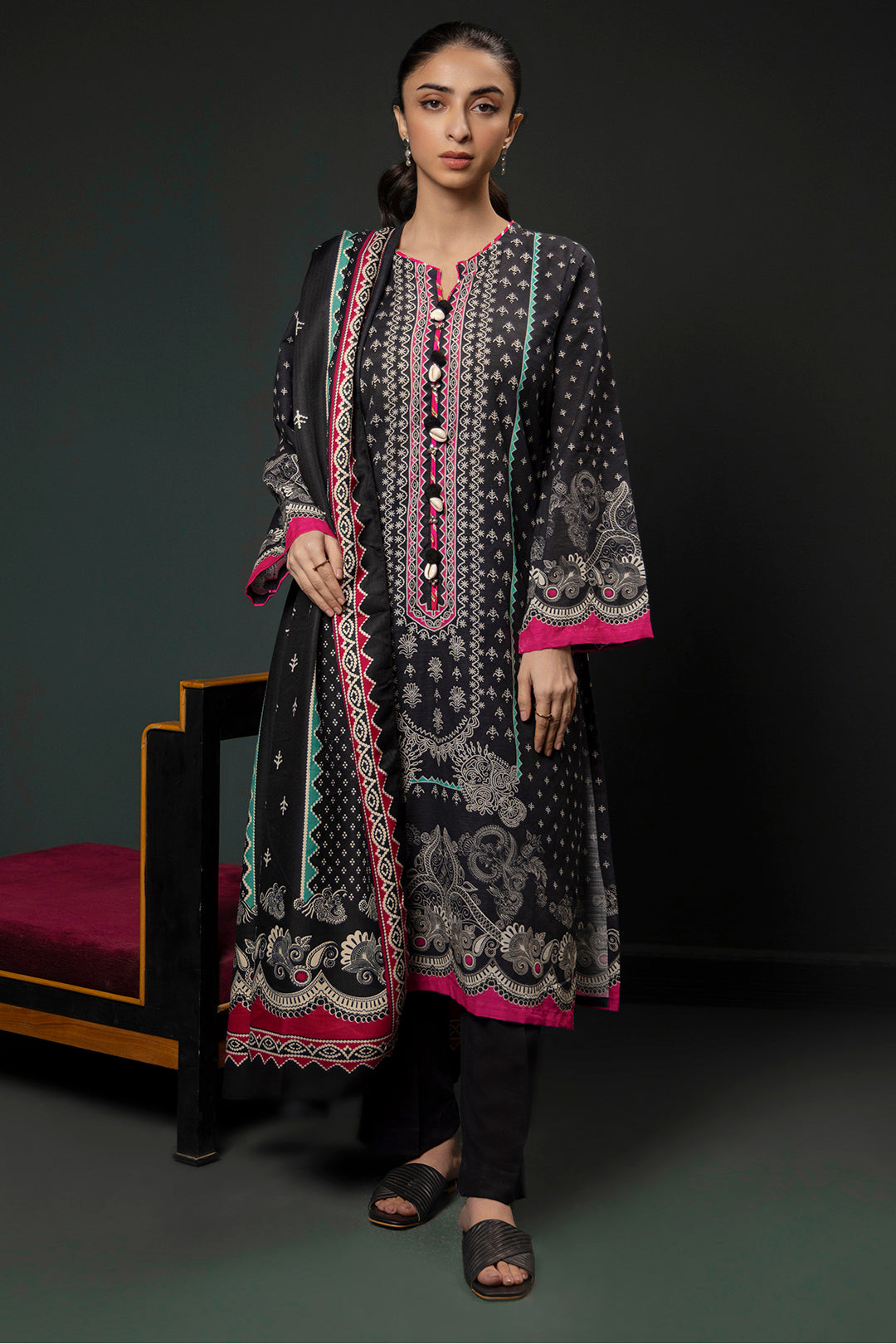 Zellbury | Winter Pret | Kurta Shawl Trouser - 3008