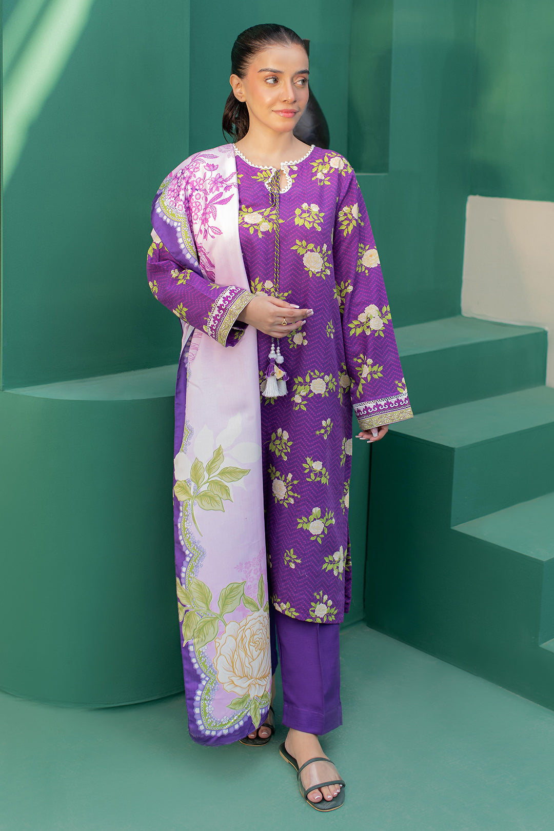 Zellbury | Winter Pret | Kurta Shawl Trouser - 3010