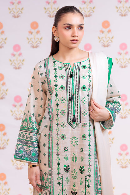 Zellbury | Winter Pret | Embroidered Kurta Dupatta Trouser - 3075