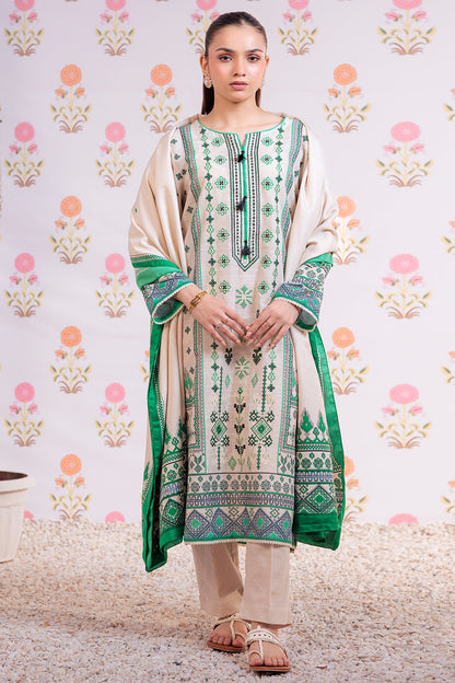 Zellbury | Winter Pret | Embroidered Kurta Dupatta Trouser - 3075
