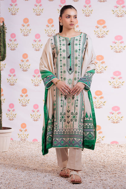 Zellbury | Winter Pret | Embroidered Kurta Dupatta Trouser - 3075