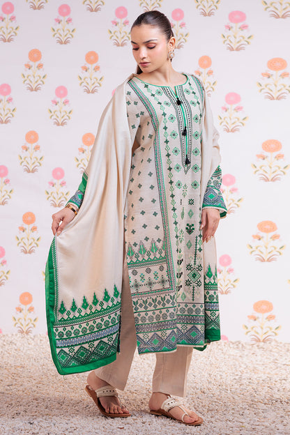 Zellbury | Winter Pret | Embroidered Kurta Dupatta Trouser - 3075