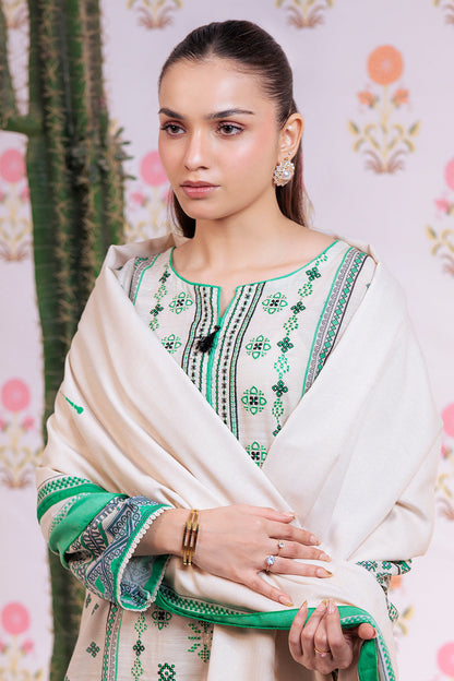 Zellbury | Winter Pret | Embroidered Kurta Dupatta Trouser - 3075