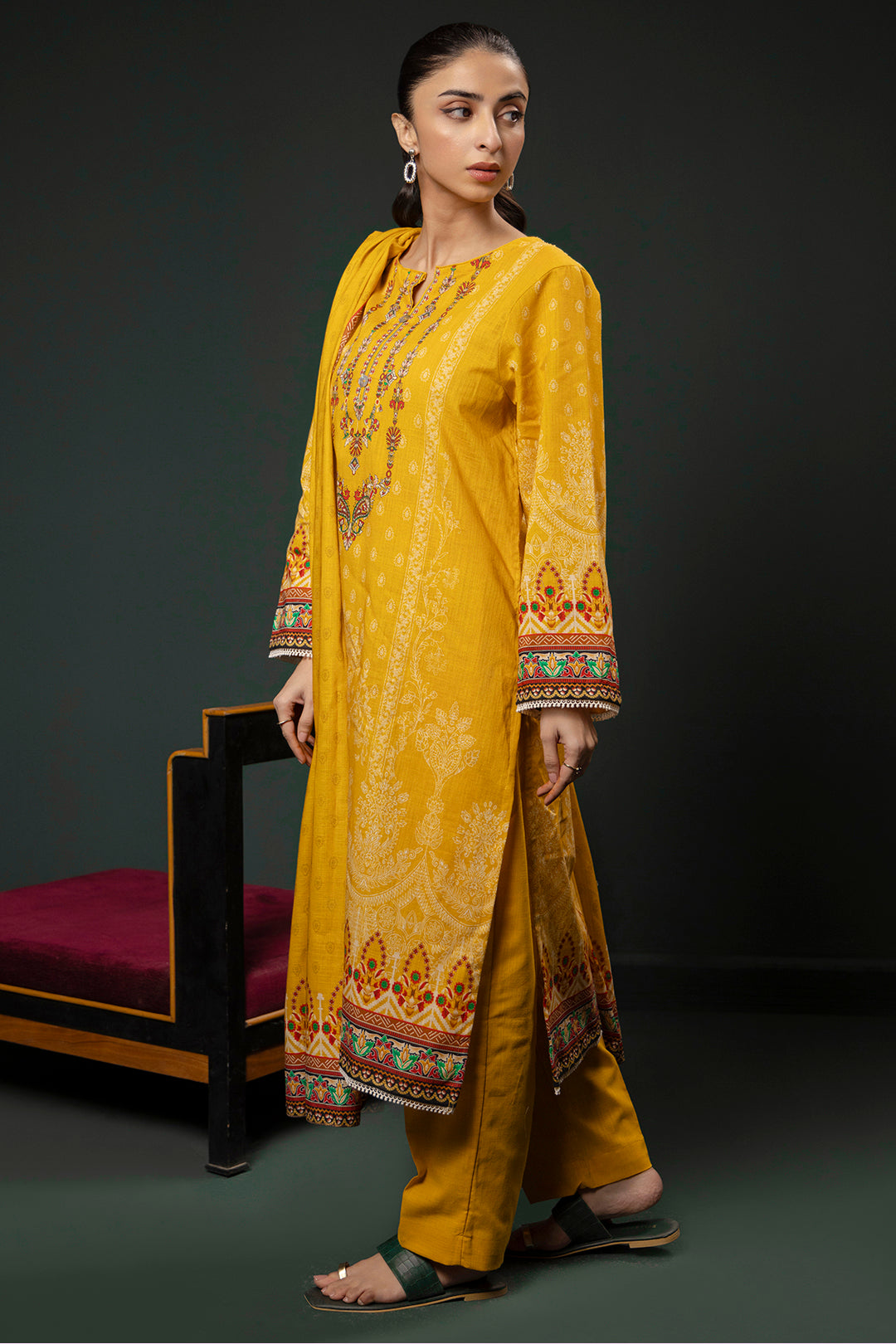 Zellbury | Winter Pret | Kurta Dupatta Trouser - 3151