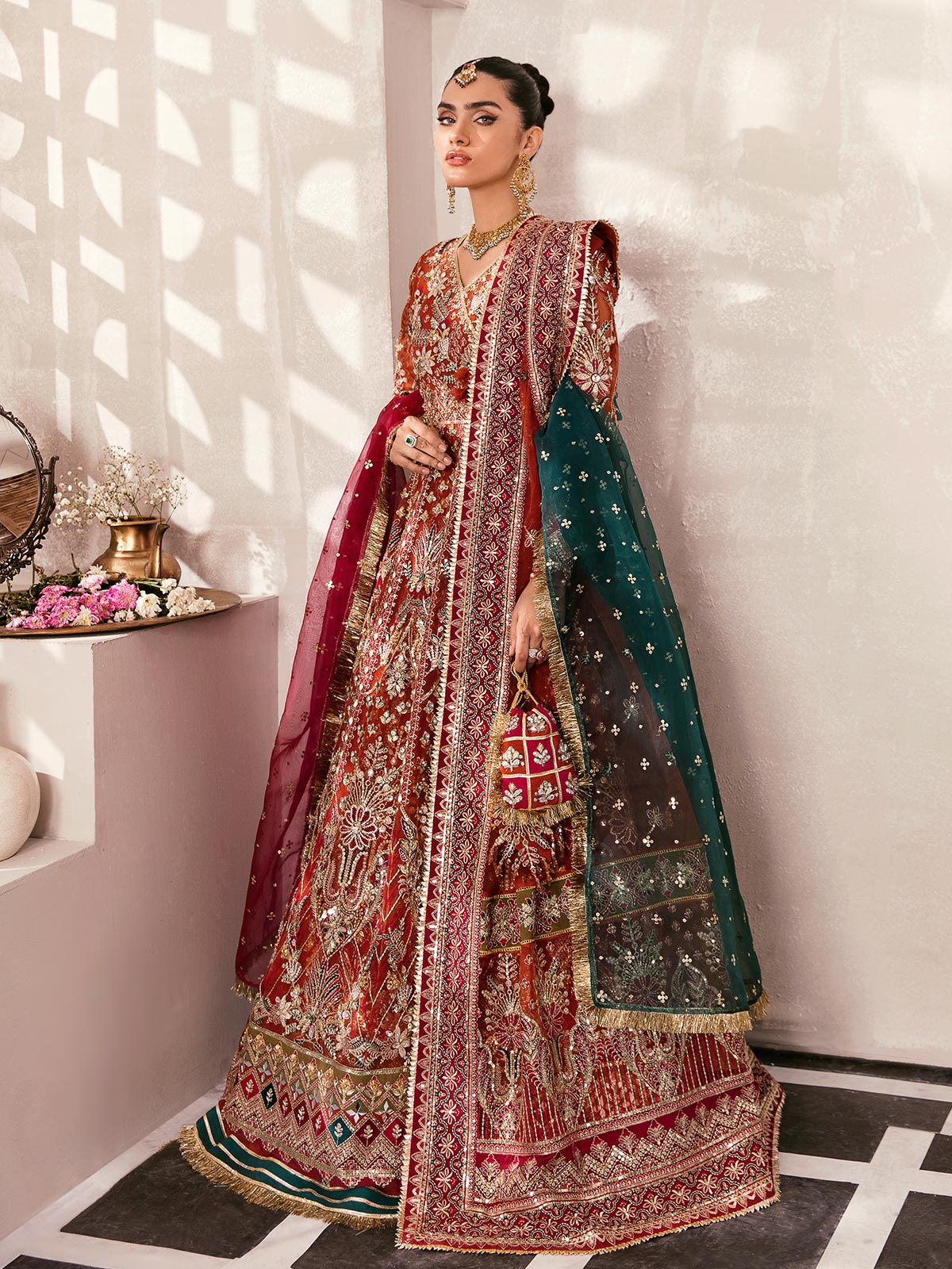 Gulaal | Wedding Formals | ZAIRA GL-WS-22V1-30 (RUST ANGRAKHA) - Pakistani Designer Dress - by Gulaal | Type: Bridal - 100% Original at Saira Sultan