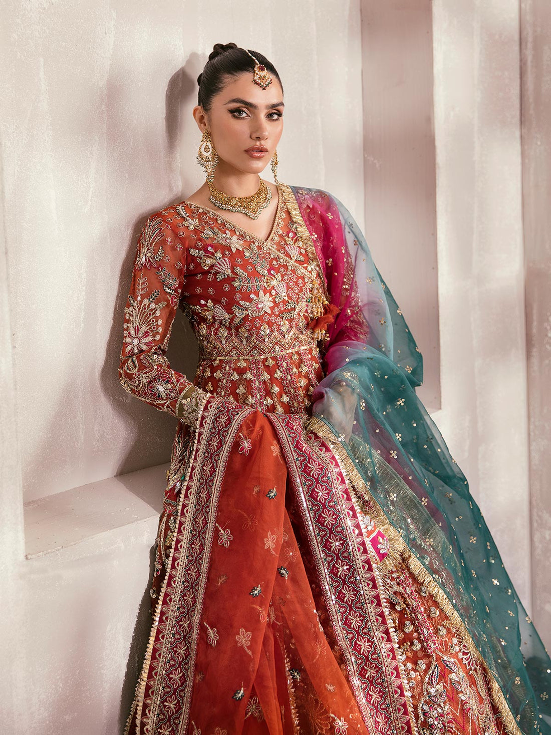 Gulaal | Wedding Formals | ZAIRA GL-WS-22V1-30 (RUST ANGRAKHA) - Pakistani Designer Dress - by Gulaal | Type: Bridal - 100% Original at Saira Sultan