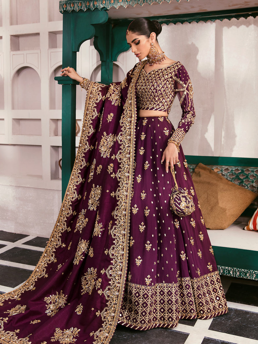 Gulaal | Wedding Formals | SHAZMINAH GL-WS-22V1-31 (LEHNGA AND CHOLI) - Pakistani Designer Dress - by Gulaal | Type: Bridal - 100% Original at Saira Sultan
