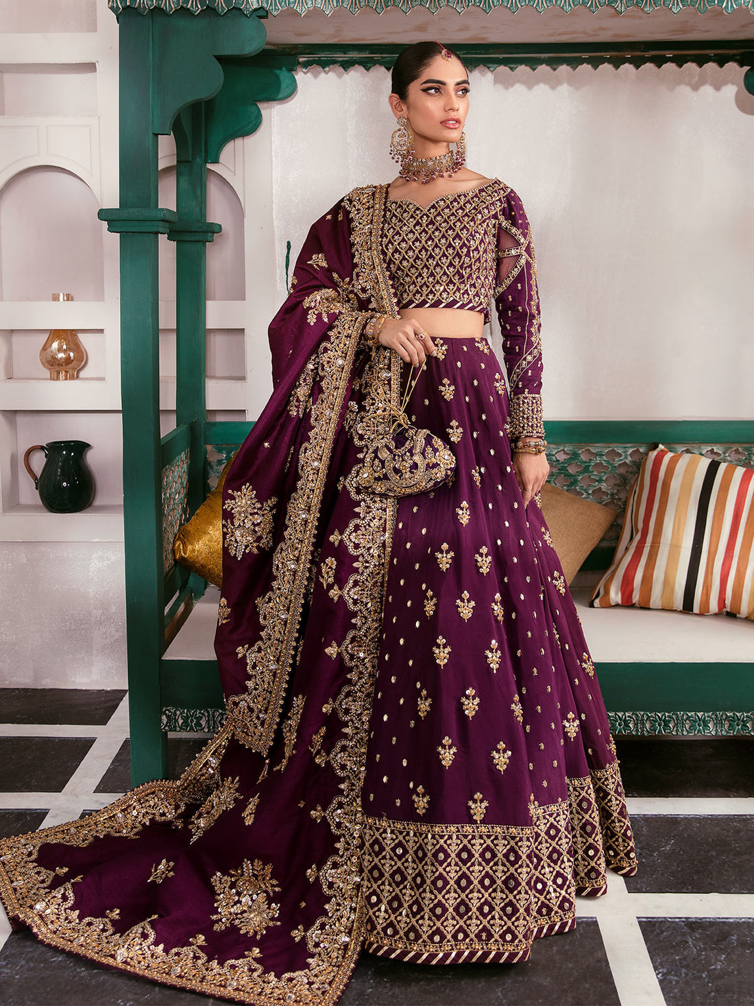 Gulaal | Wedding Formals | SHAZMINAH GL-WS-22V1-31 (LEHNGA AND CHOLI) - Pakistani Designer Dress - by Gulaal | Type: Bridal - 100% Original at Saira Sultan