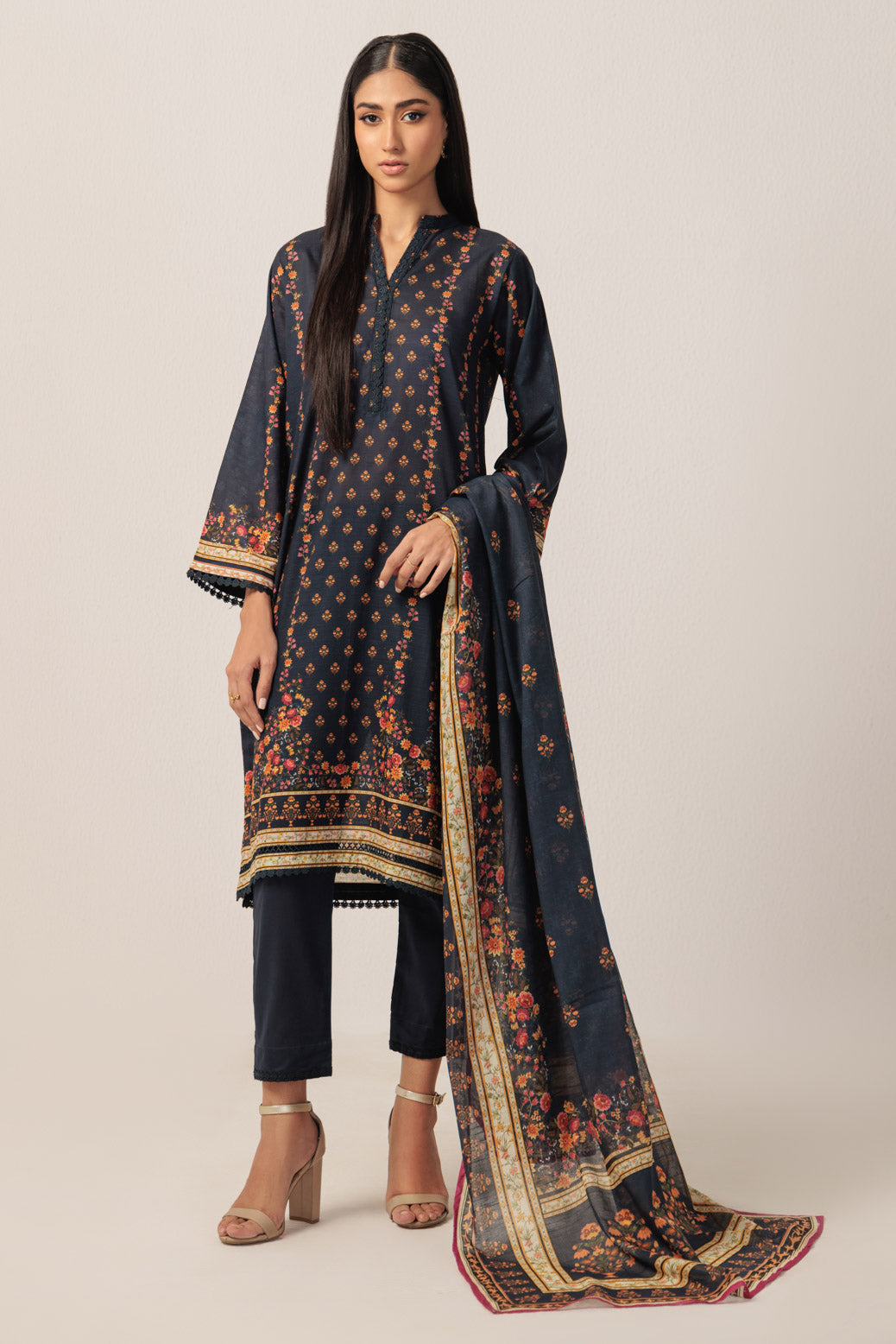 Bonanza Satrangi | N Blue Cambric 3 Piece (WS1243P04) 8 Blue