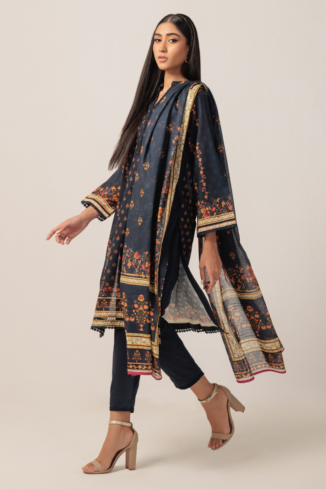 Bonanza Satrangi | N Blue Cambric 3 Piece (WS1243P04) 10 Blue