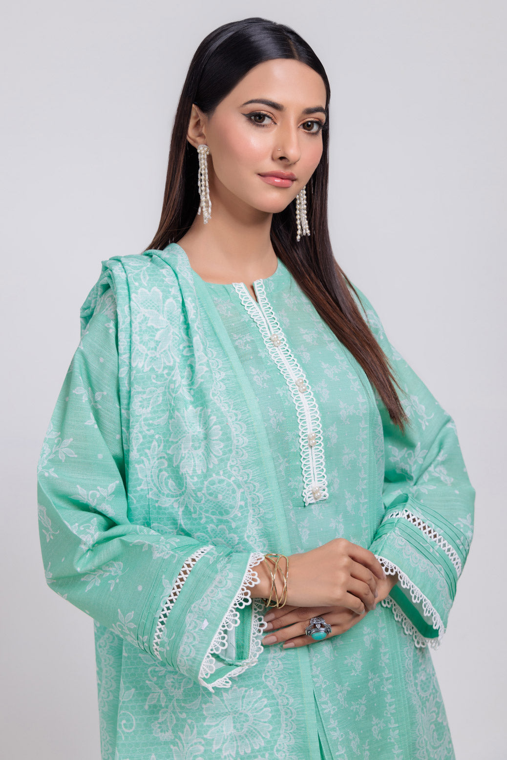 Bonanza Satrangi | Green Khaddar 3 Piece (WS1243P05) 12 Green