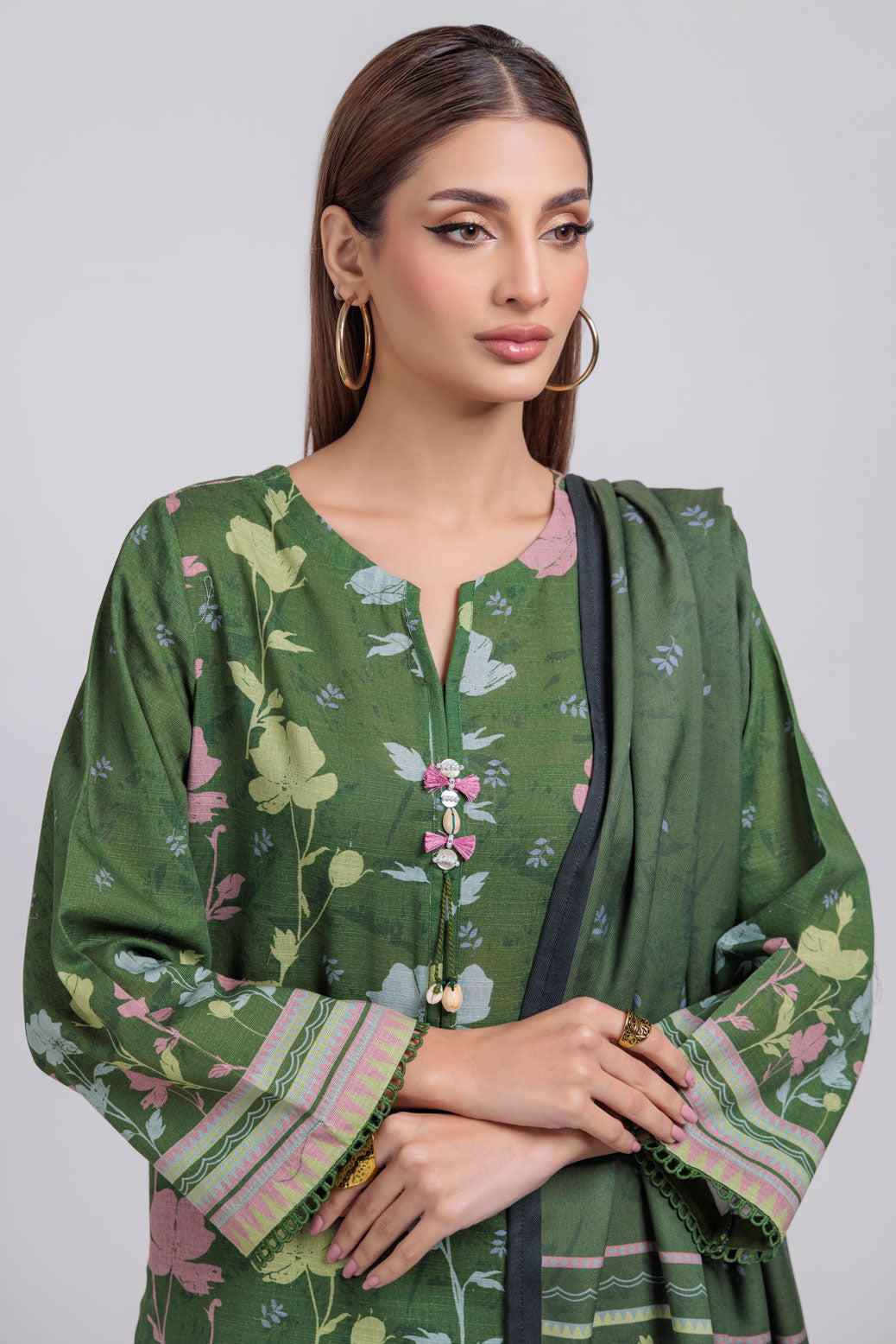 Bonanza Satrangi | Green Khaddar 3 Piece (WS1243P08) 10 Green