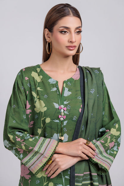 Bonanza Satrangi | Green Khaddar 3 Piece (WS1243P08) 10 Green