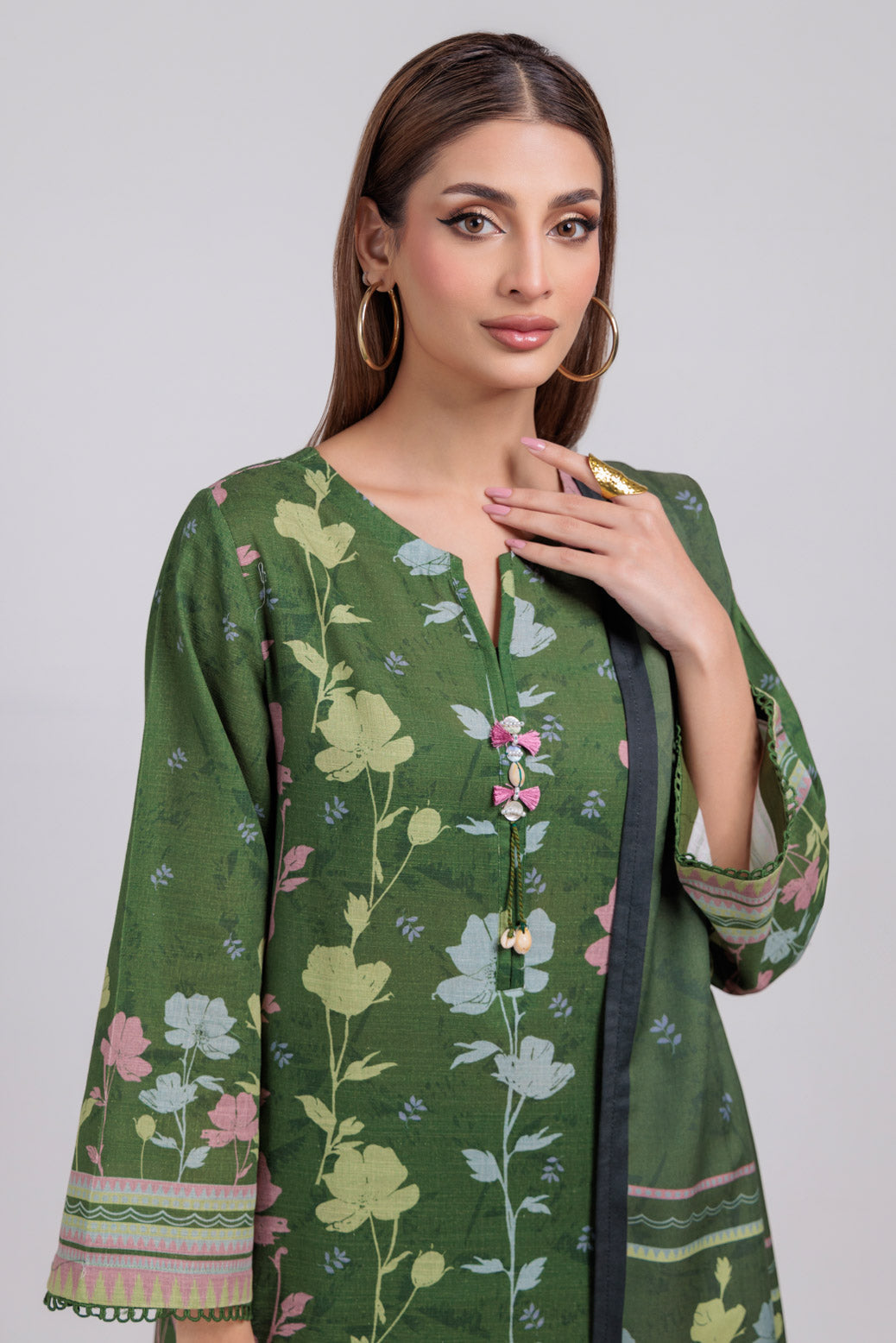 Bonanza Satrangi | Green Khaddar 3 Piece (WS1243P08) 12 Green