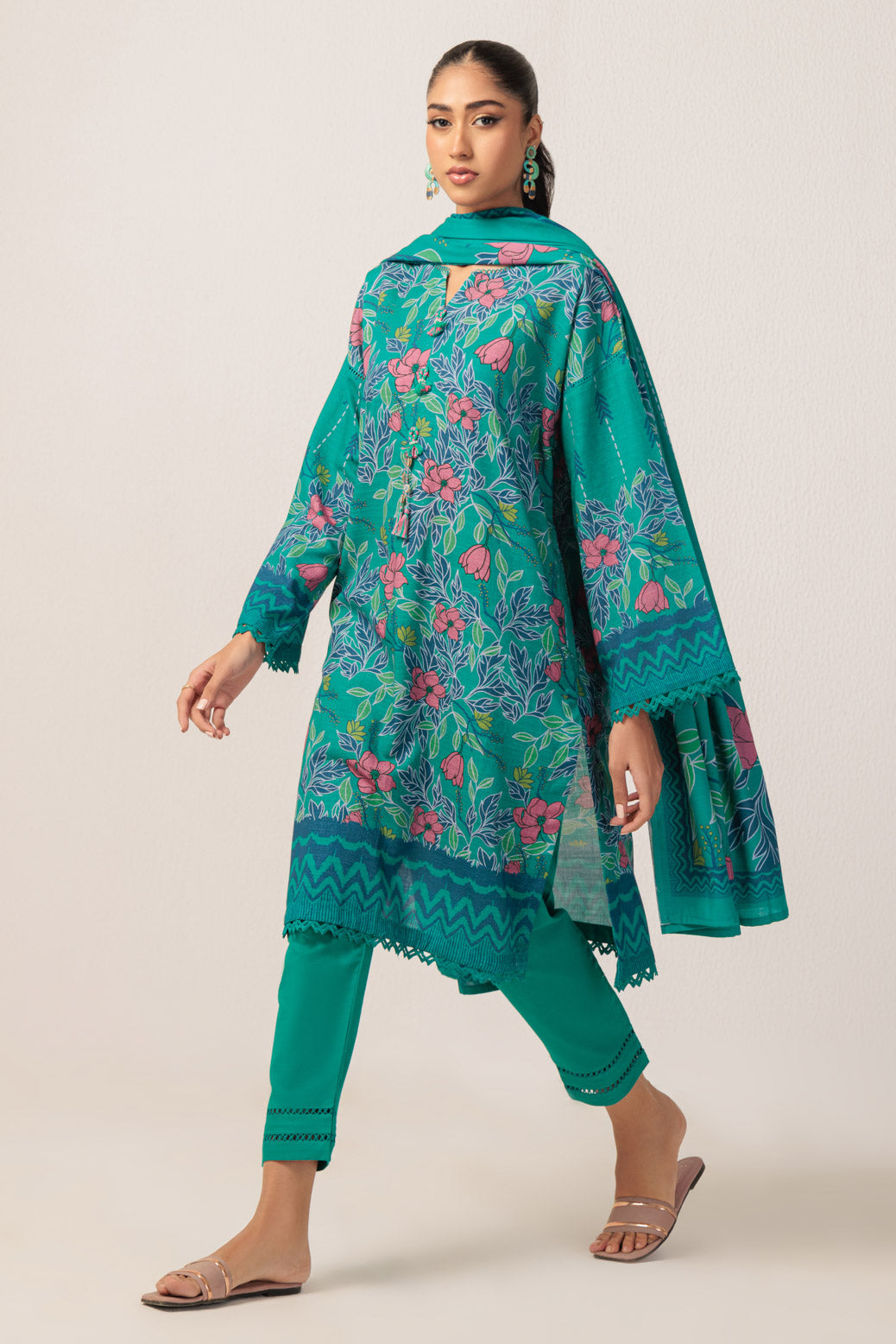 Bonanza Satrangi | Green Khaddar 3 Piece (WS1243P09) 12 Green