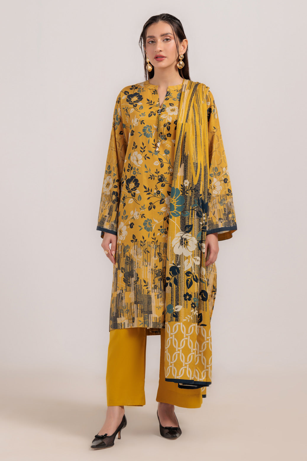 Bonanza Satrangi | Lemon Viscose 3 Piece (WS1243P12) 8 Lemon
