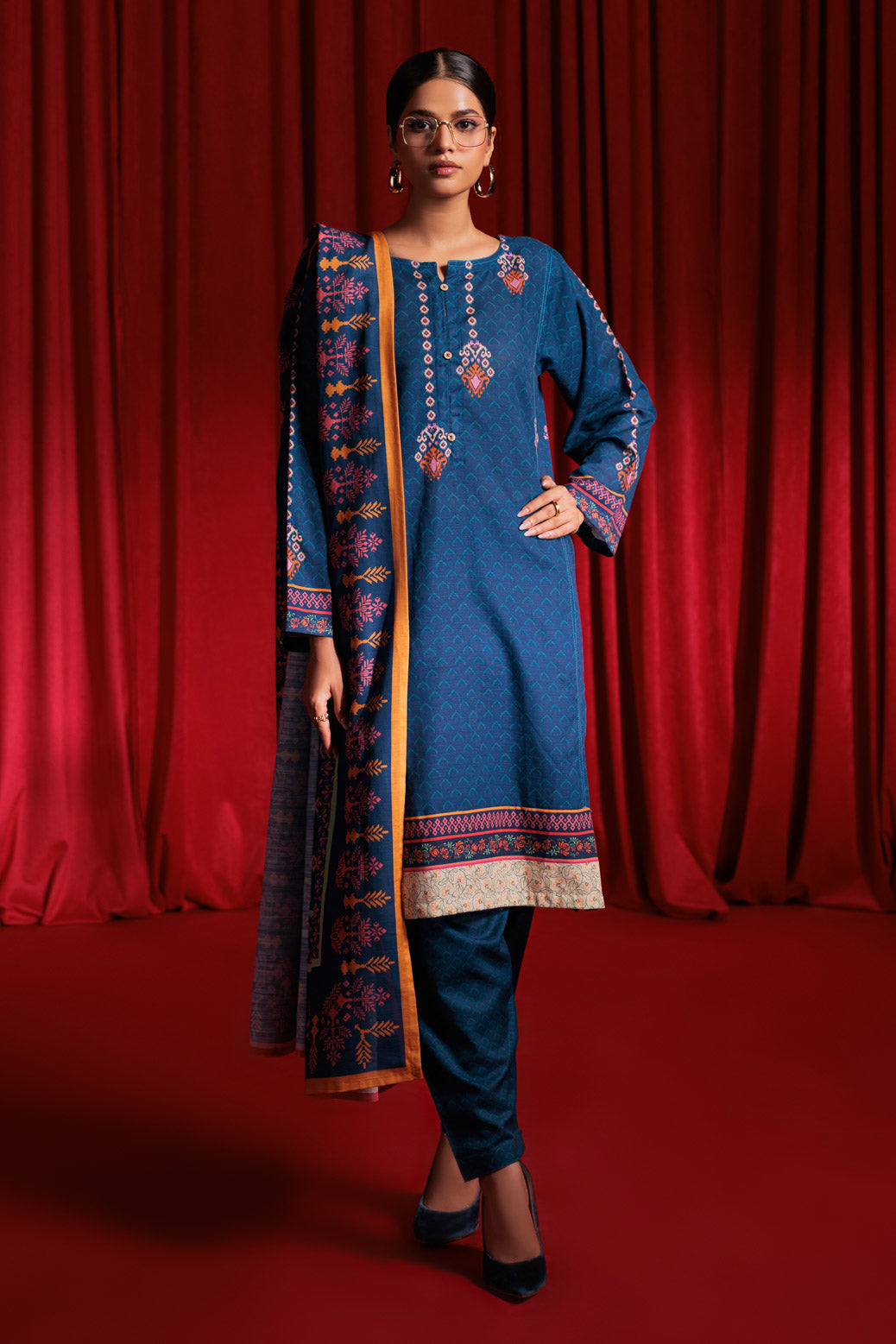 Bonanza Satrangi | Blue Khaddar 3 Piece (WS2243P02) 8 Blue