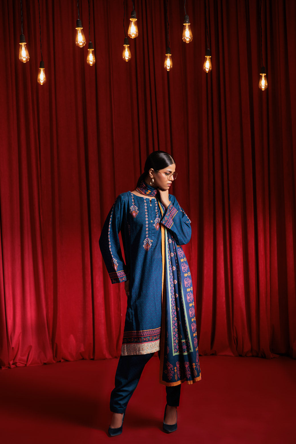 Bonanza Satrangi | Blue Khaddar 3 Piece (WS2243P02) 12 Blue