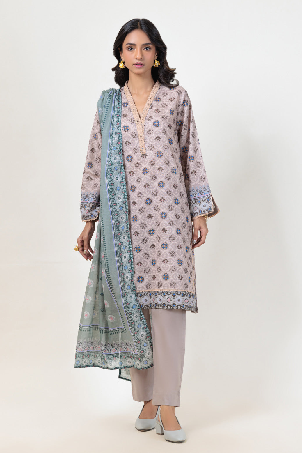Bonanza Satrangi | Cream Cambric 3 Piece (WS2243P10) 14 Cream
