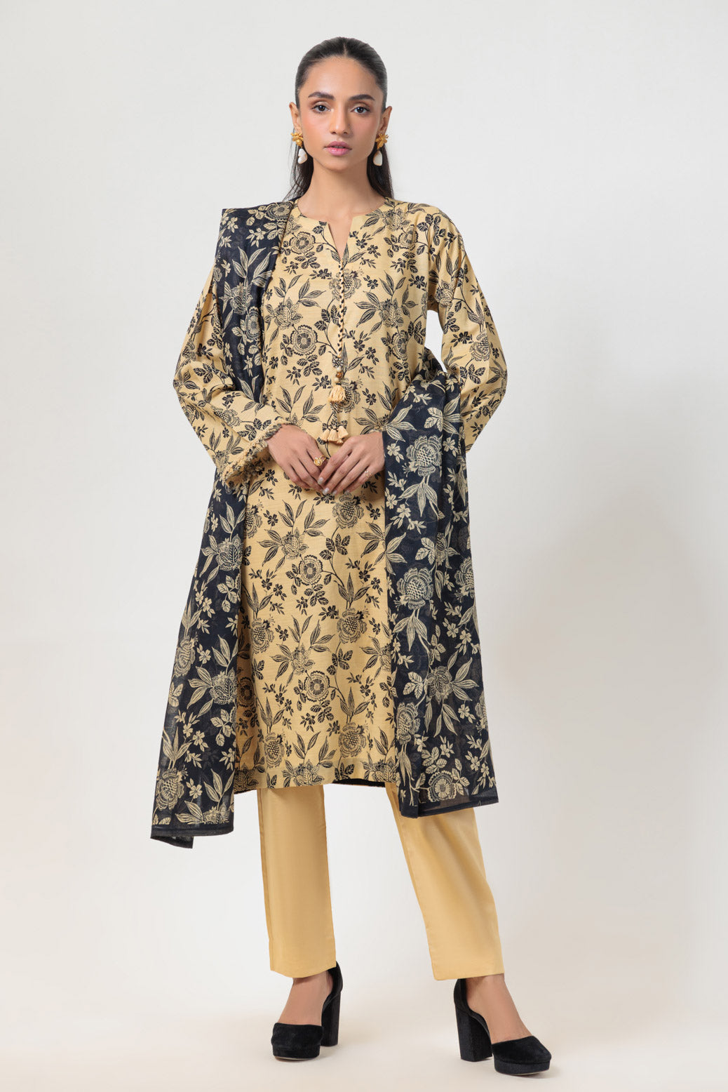 Bonanza Satrangi | Beige Cambric 3 Piece (WS2243P11) 8 Beige