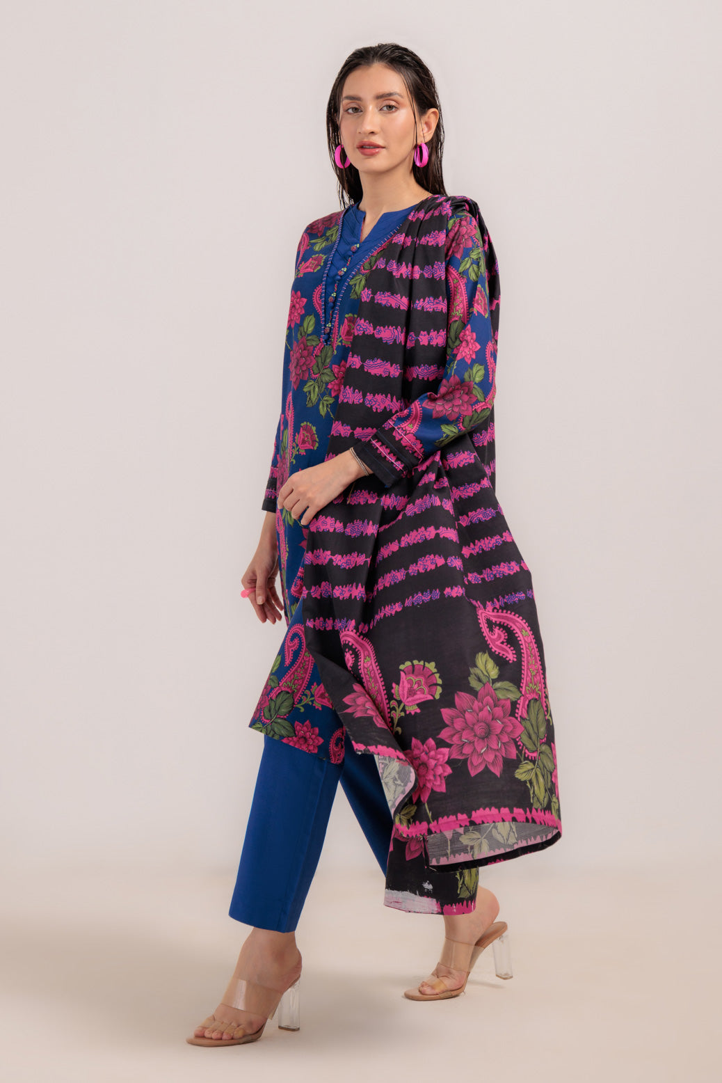 Bonanza Satrangi | R Blue Khaddar 3 Piece (WS2243P14) 12 Blue
