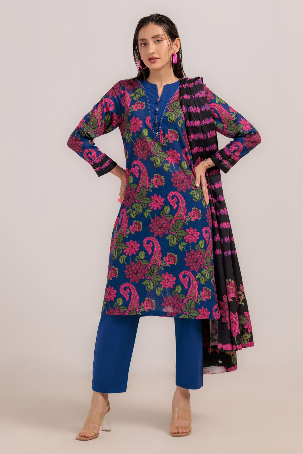 Bonanza Satrangi | R Blue Khaddar 3 Piece (WS2243P14) 14 Blue
