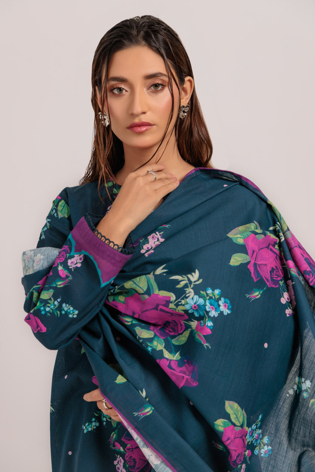 Bonanza Satrangi | D Blue Khaddar 3 Piece (WS2243P31) 12 Blue