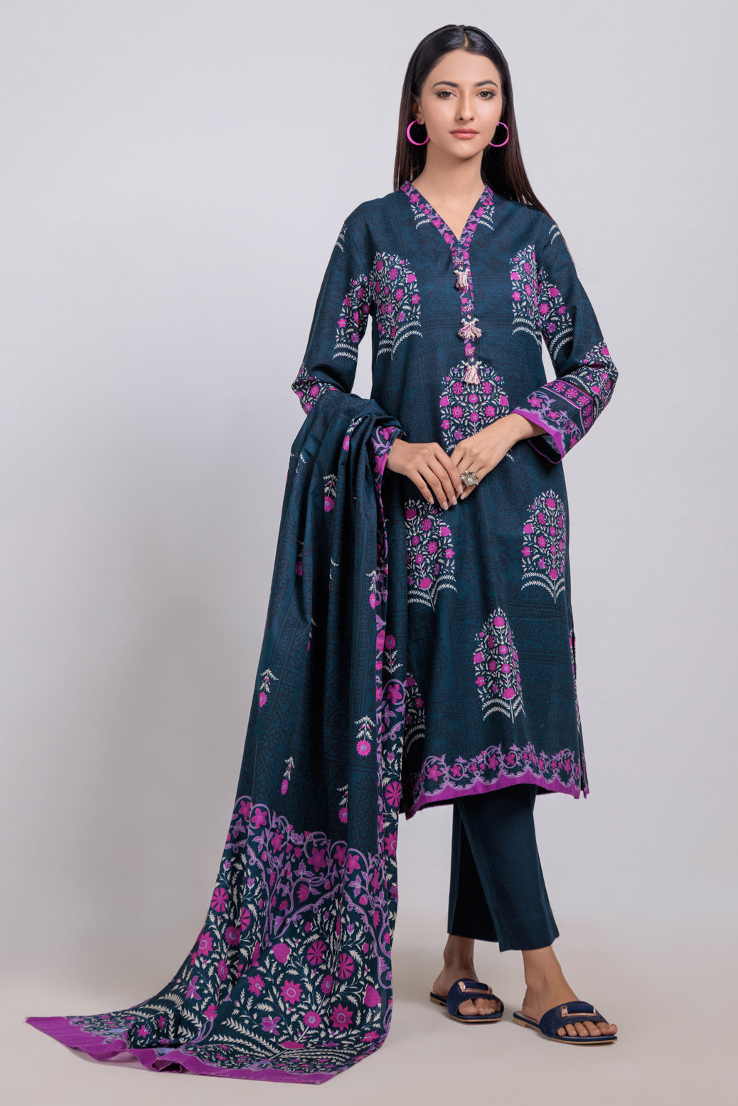 Bonanza Satrangi | N Blue Khaddar 3 Piece (WS2243P33) 8 Blue