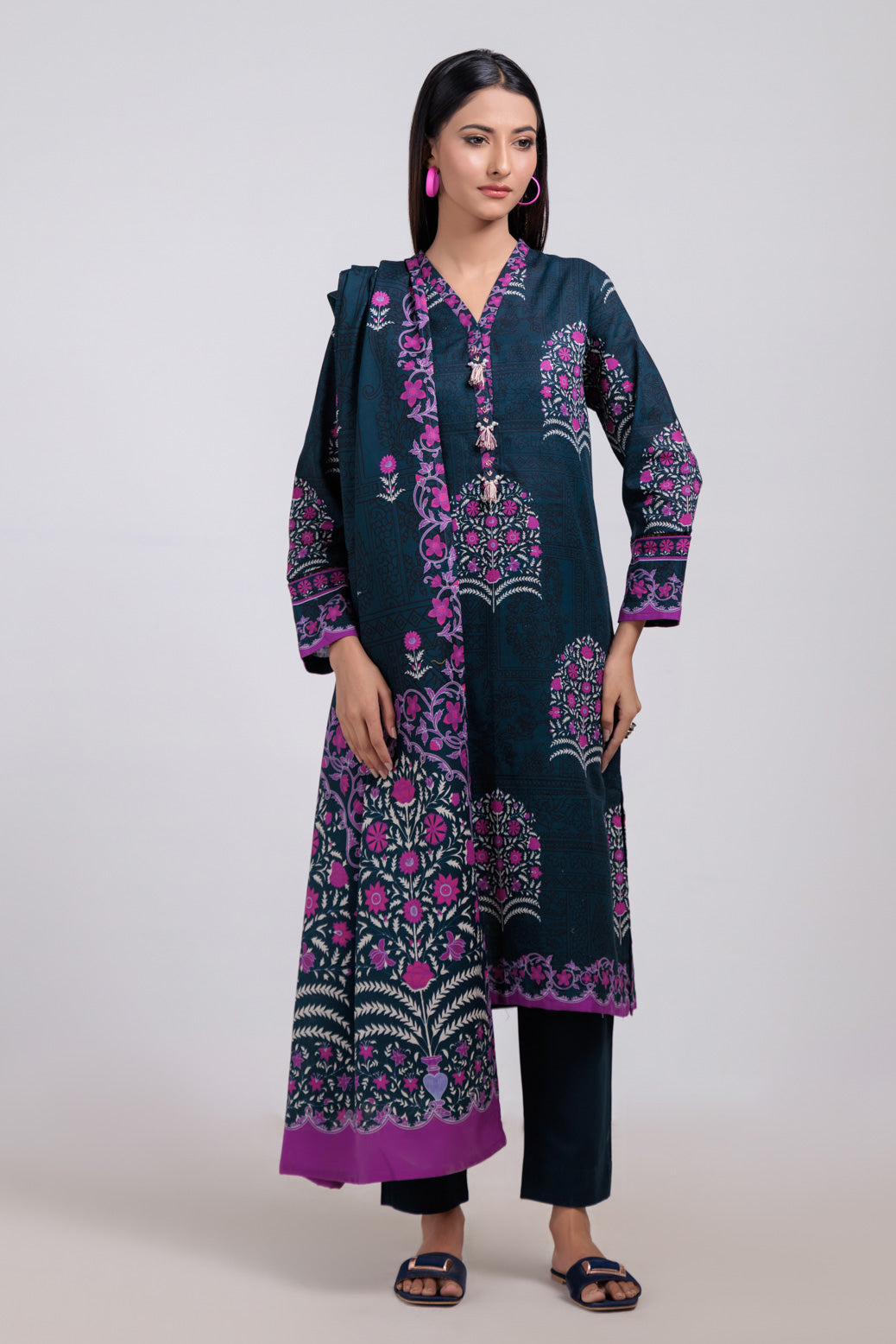 Bonanza Satrangi | N Blue Khaddar 3 Piece (WS2243P33) 14 Blue