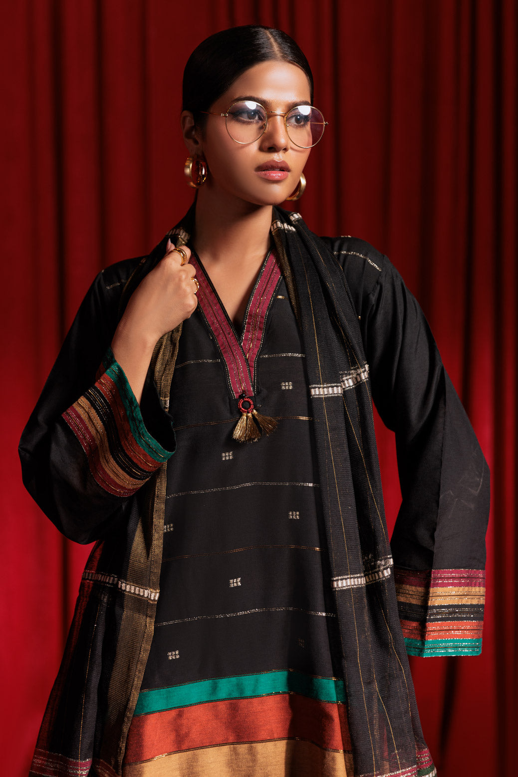 Bonanza Satrangi | Black Yarn 3 Piece (WS5243P01) 10 Black