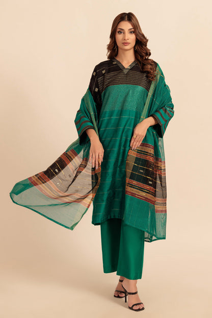 Bonanza Satrangi | Green Khaddi 3 Piece (WS5243P12) 8 Green