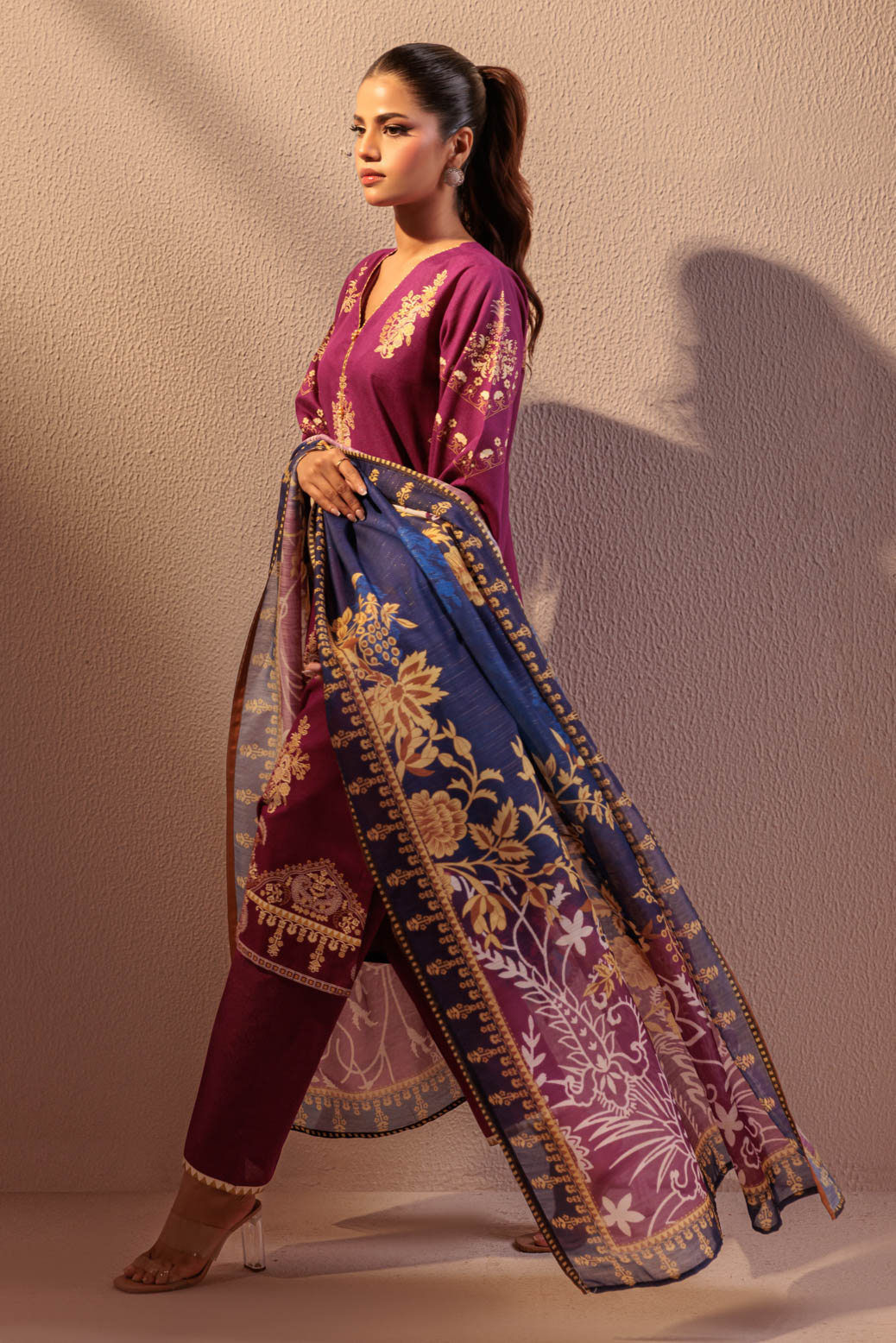 Bonanza Satrangi | Purple Ayudia 3 Piece (WS6243P07) 12 Purple