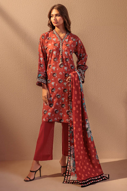 Bonanza Satrangi | Maroon Double Cotton 3 Piece (WS6243P13) 8 Maroon