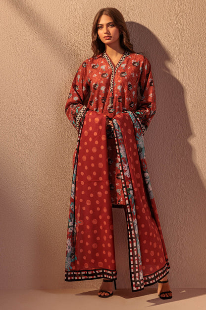 Bonanza Satrangi | Maroon Double Cotton 3 Piece (WS6243P13) 12 Maroon