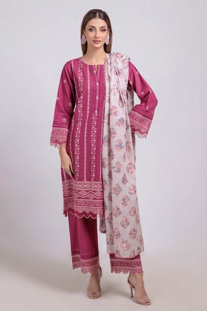 Bonanza Satrangi | Maroon Khaddar 3 Piece (WS6243P20) 14 Maroon