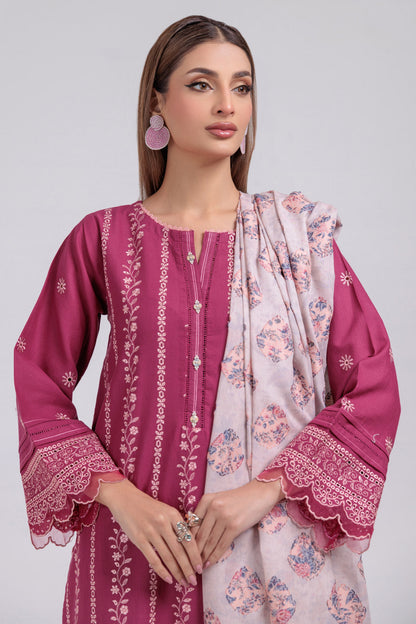 Bonanza Satrangi | Maroon Khaddar 3 Piece (WS6243P20) 10 Maroon