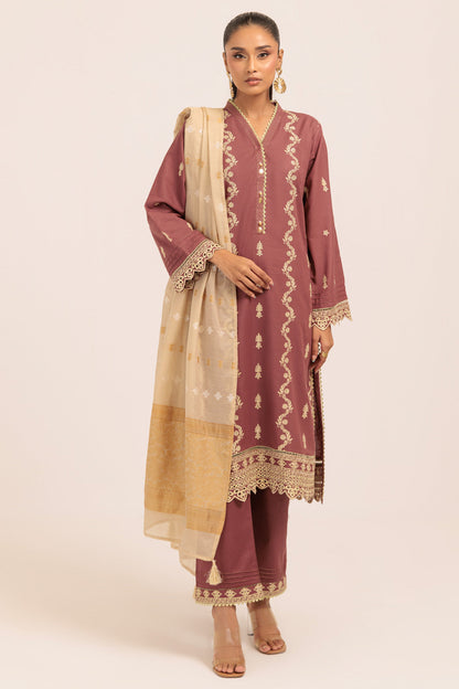 Bonanza Satrangi | Maroon Khaddar 3 Piece (WS6243P21) 8 Maroon