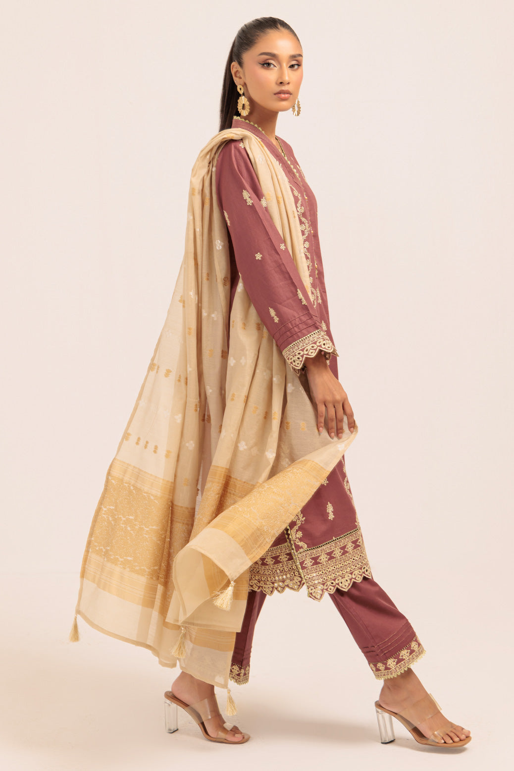 Bonanza Satrangi | Maroon Khaddar 3 Piece (WS6243P21) 10 Maroon