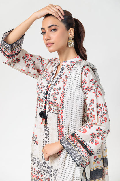 Bonanza Satrangi | Beige Cambric 3 Piece (WS6243P25) 14 Beige