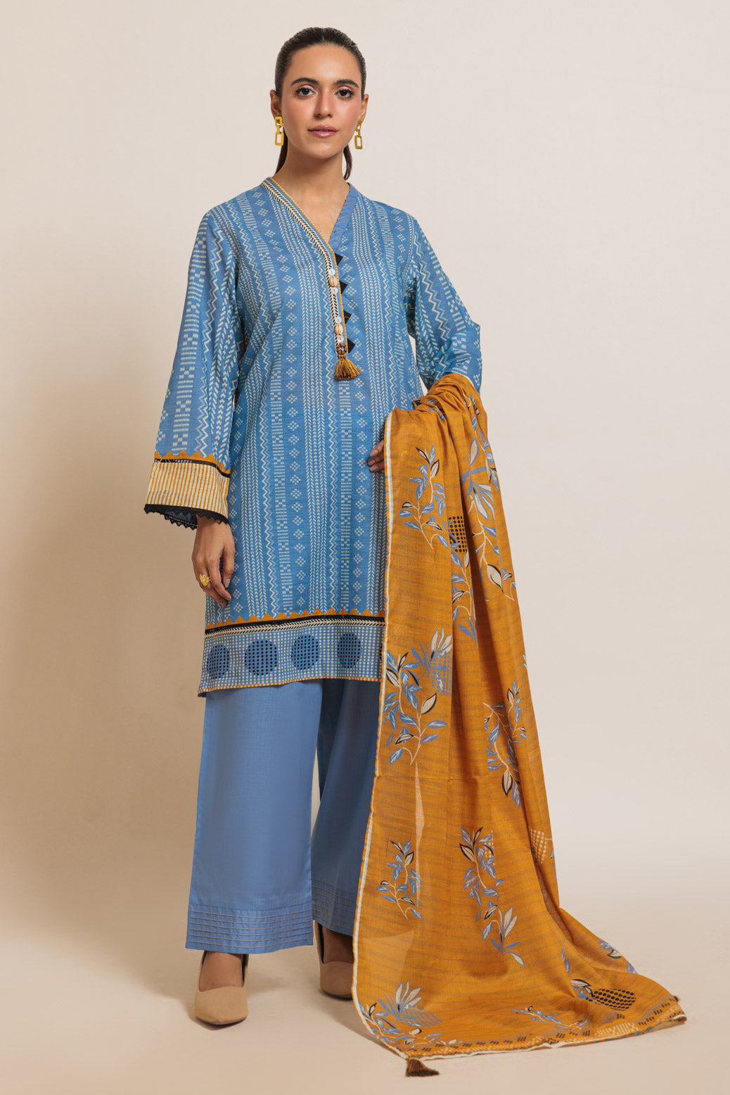 Bonanza Satrangi | Blue Cambric 3 Piece (WS6243P28) 14 Blue