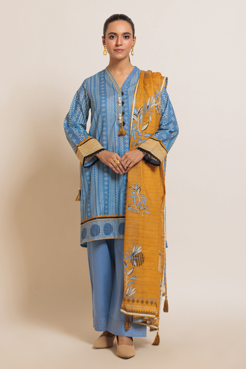 Bonanza Satrangi | Blue Cambric 3 Piece (WS6243P28) 8 Blue